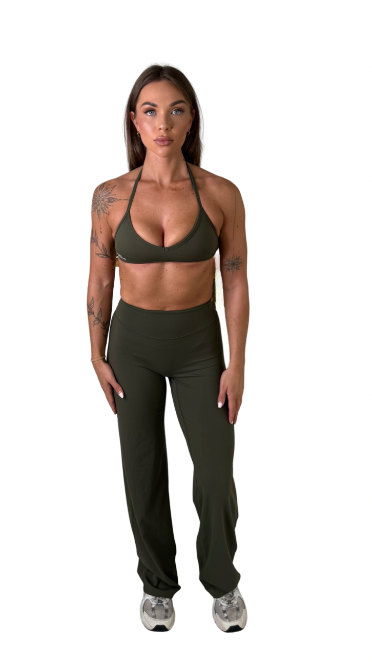 Olive green yoga pants - extended (tall)